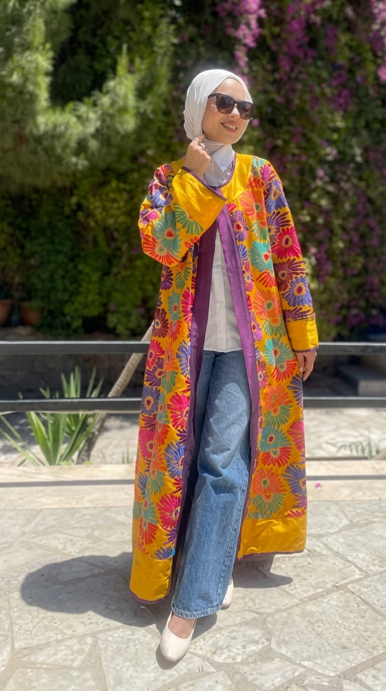 Vibrant Suzani-Inspired Open Kimono