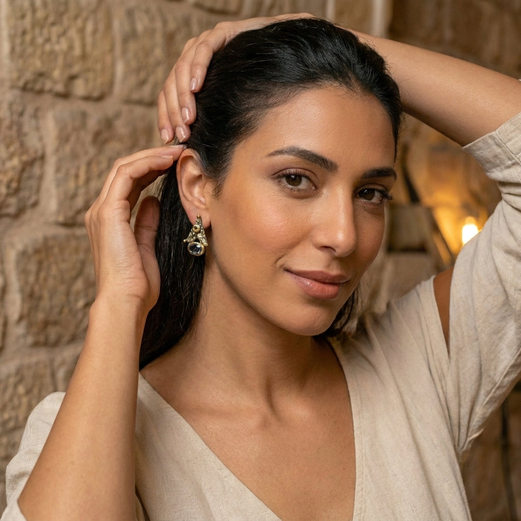 Antique-Inspired Textured  Earrings