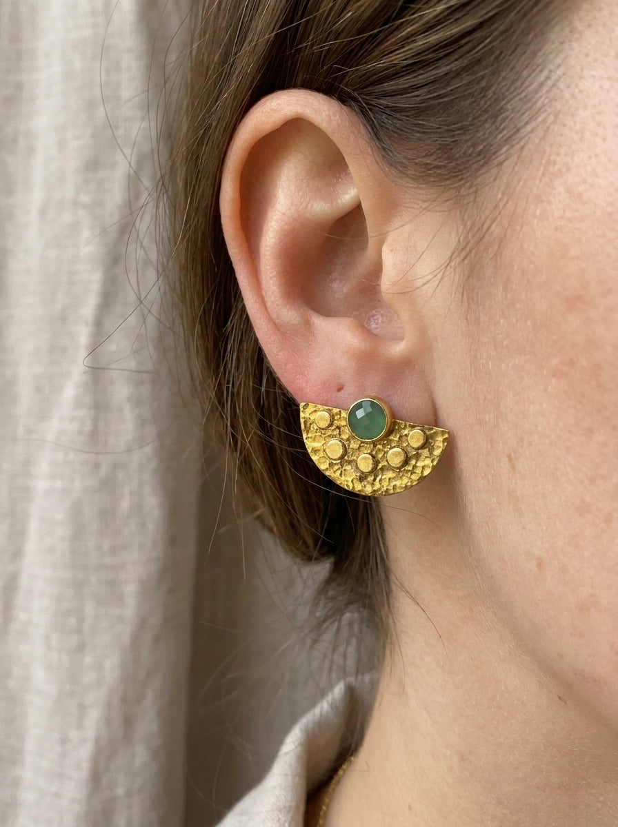 Half-Moon Stud Earrings