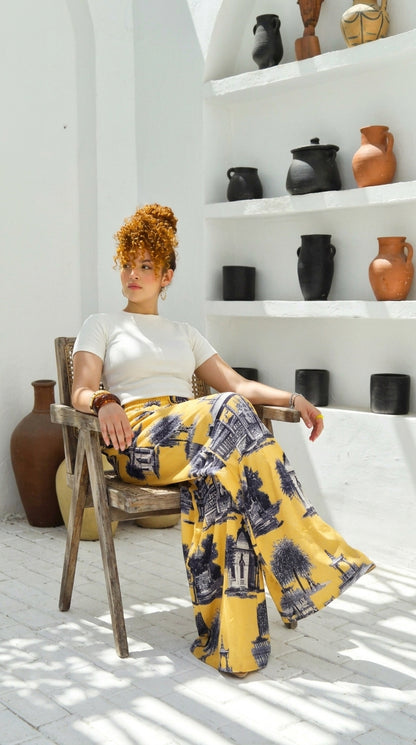 Colorful Wide-Leg Pants yellow