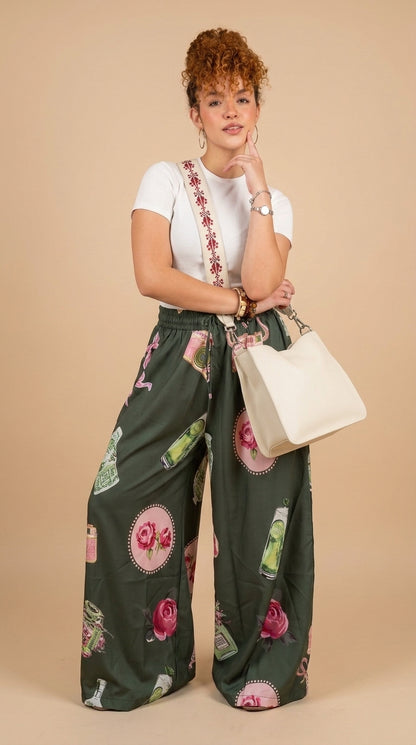 Minimalist Cream Leather Shoulder Bag with Embroidered Strap