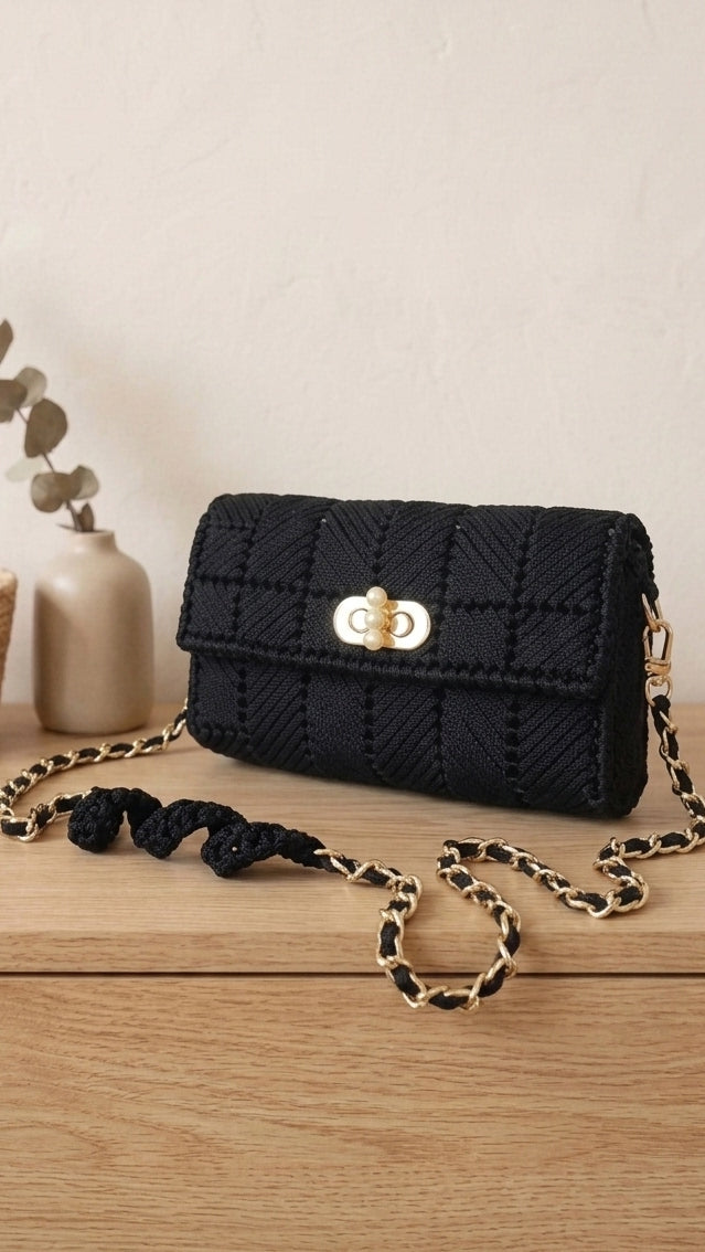 حقيبة يد سوداء مصنوعة يدويًا – Khoyot bags