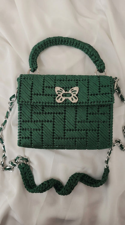 Handcrafted Green Elegant Handbag
