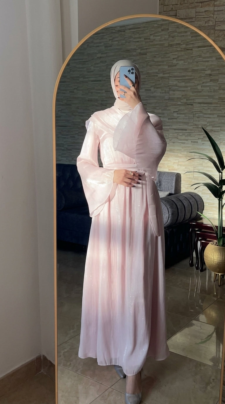 Wrap Ruffle Dress – Blush Pink