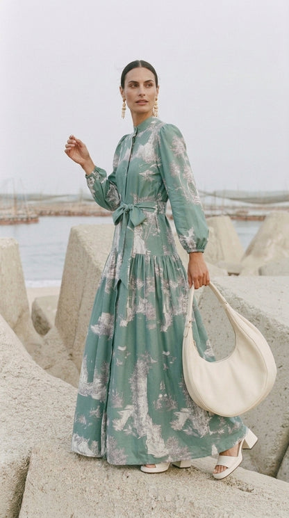 Sage Green Vintage Maxi Dress