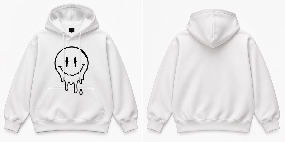Melting Smiley White Hoodie