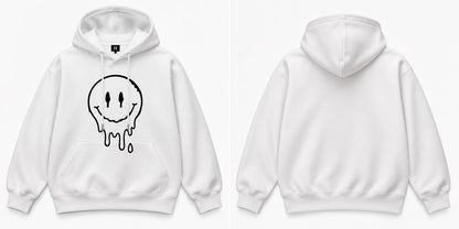 Melting Smiley White Hoodie