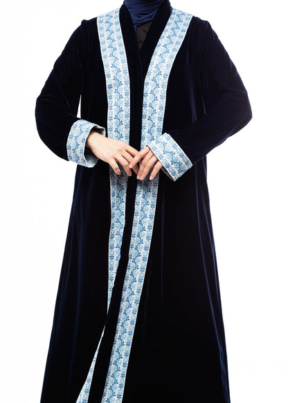 Royal Blue Elegance Hand Embroidery Abaya