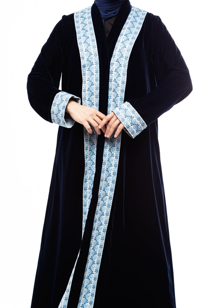 Royal Blue Elegance Hand Embroidery Abaya