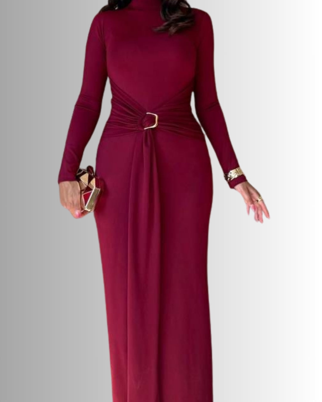 Glam Crimson Grace Maxi Dress