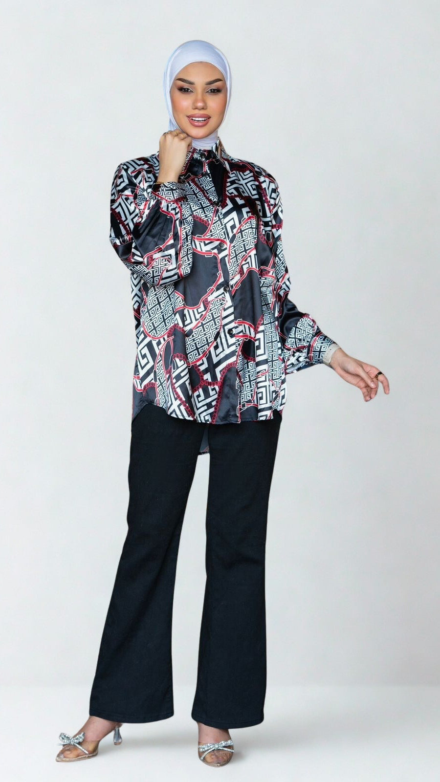 Geometric Satin Shirt
