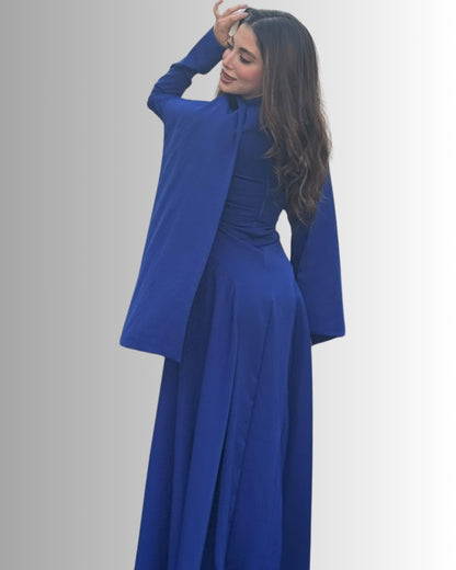Glam Regal Cape Maxi Dress