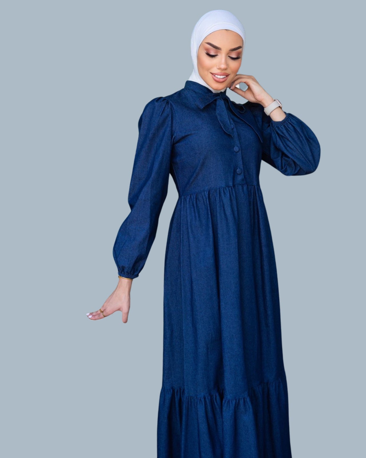 Elegant Denim Maxi Dress