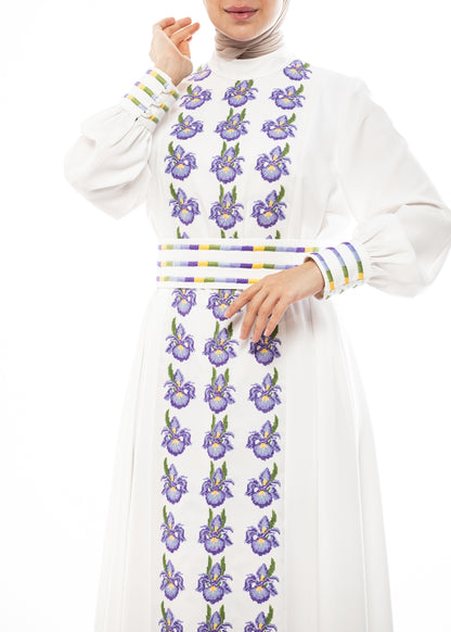 Hand-Embroidered Crepe Abaya