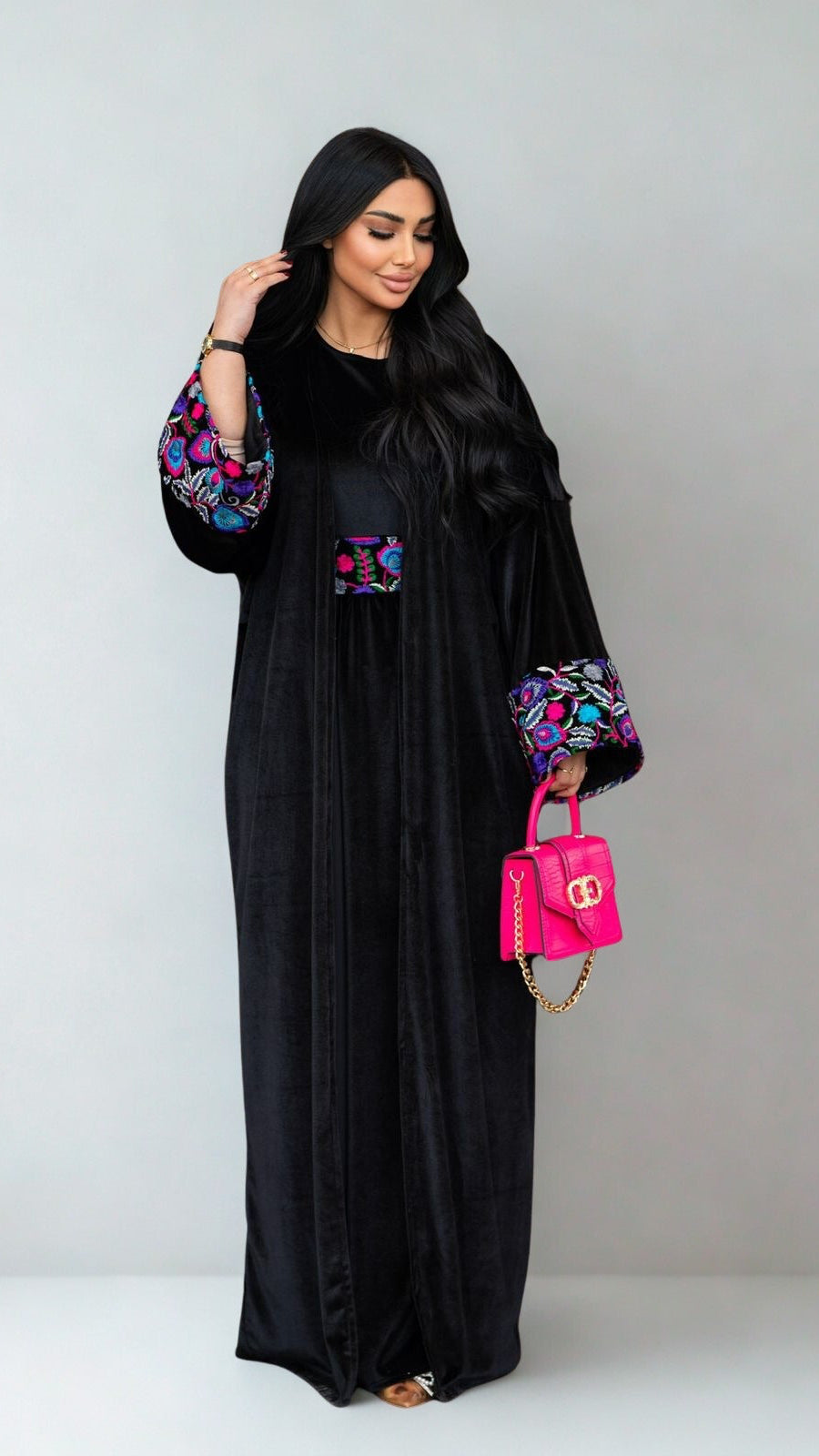 Embroidered Black Abaya