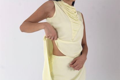 Bias Summer Skirt – Butter Yellow Maxi in Flowing Rayon