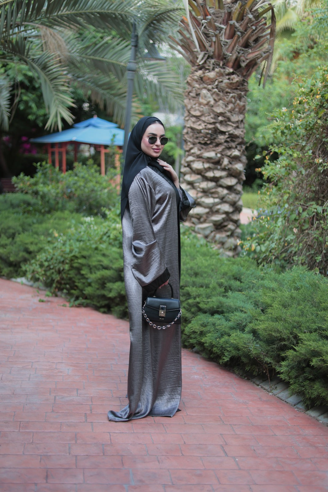 Charcoal Drape Abaya