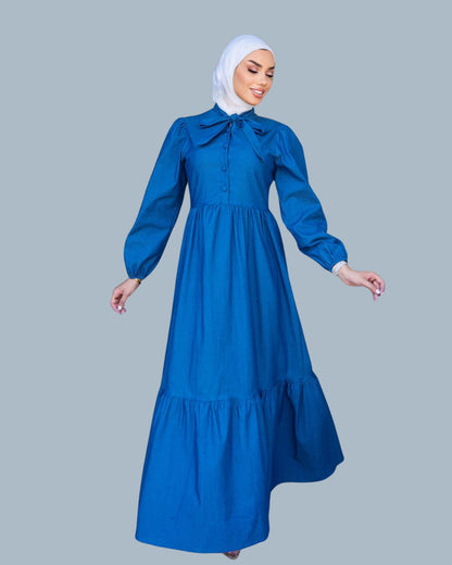 Elegant Denim Maxi Dress