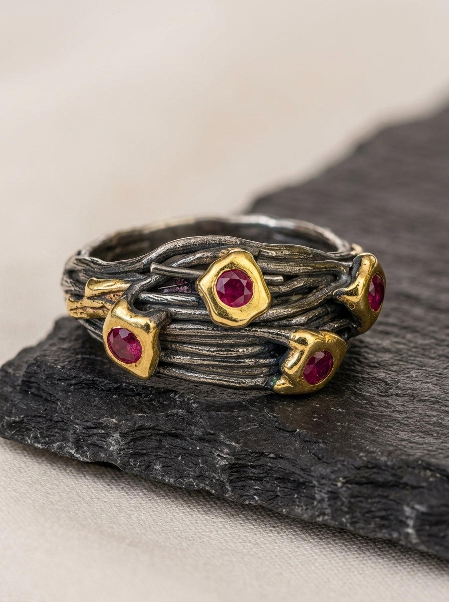 Nest Textured Statement Ring