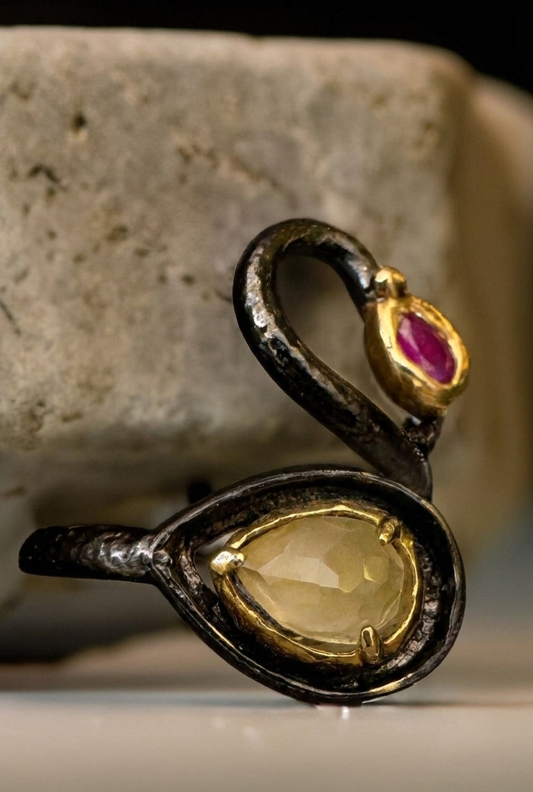Elegant Swan Statement Ring