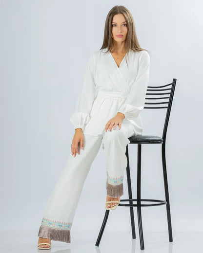 Off-White Two-Piece Co-Ord Set