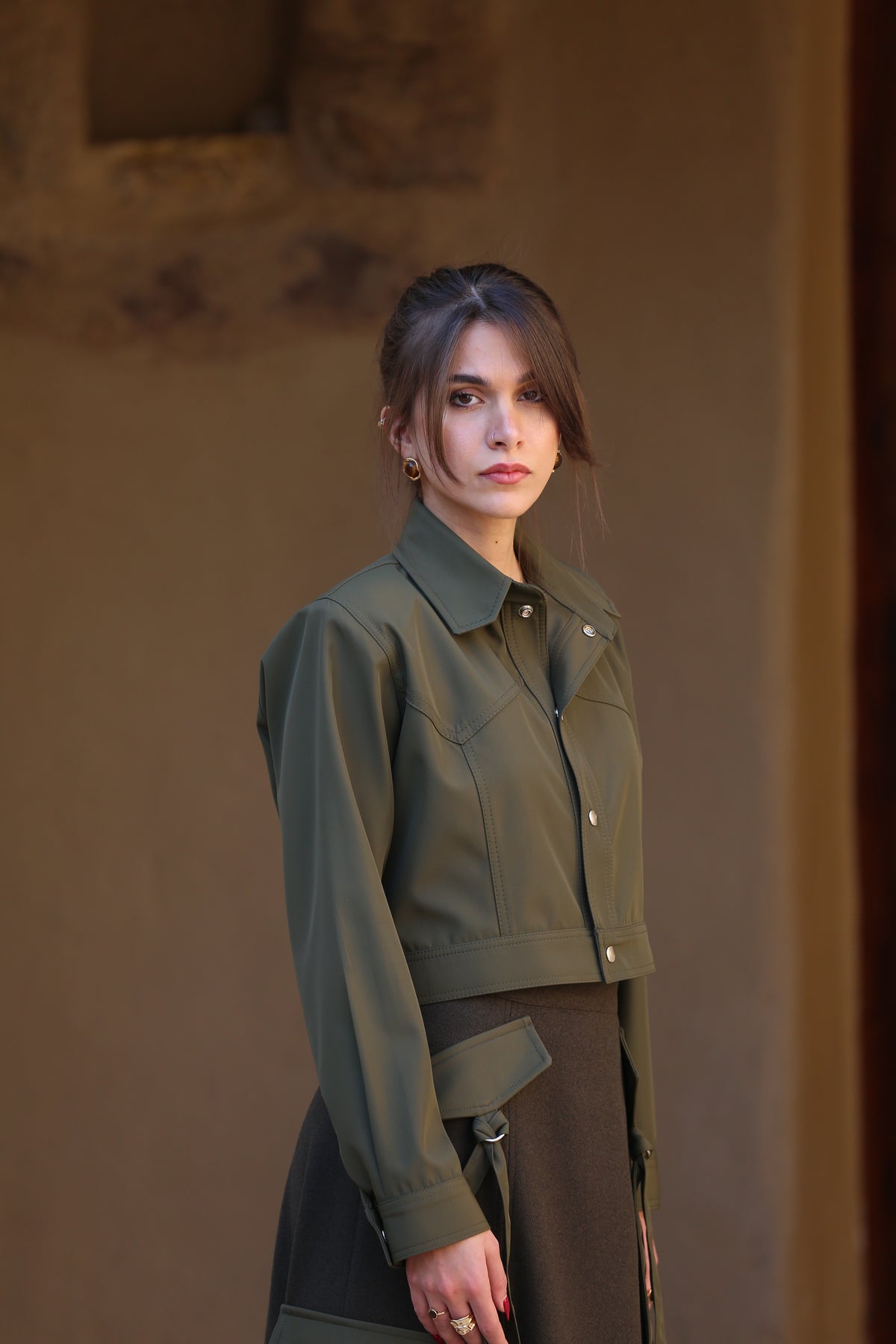 Trench Structured Cropped Jacket