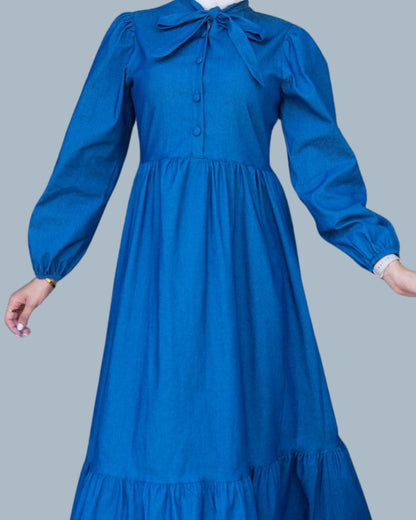 Elegant Denim Maxi Dress