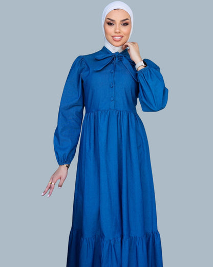 Elegant Denim Maxi Dress