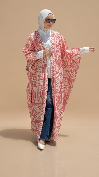 Geometric Pattern Open Kimono