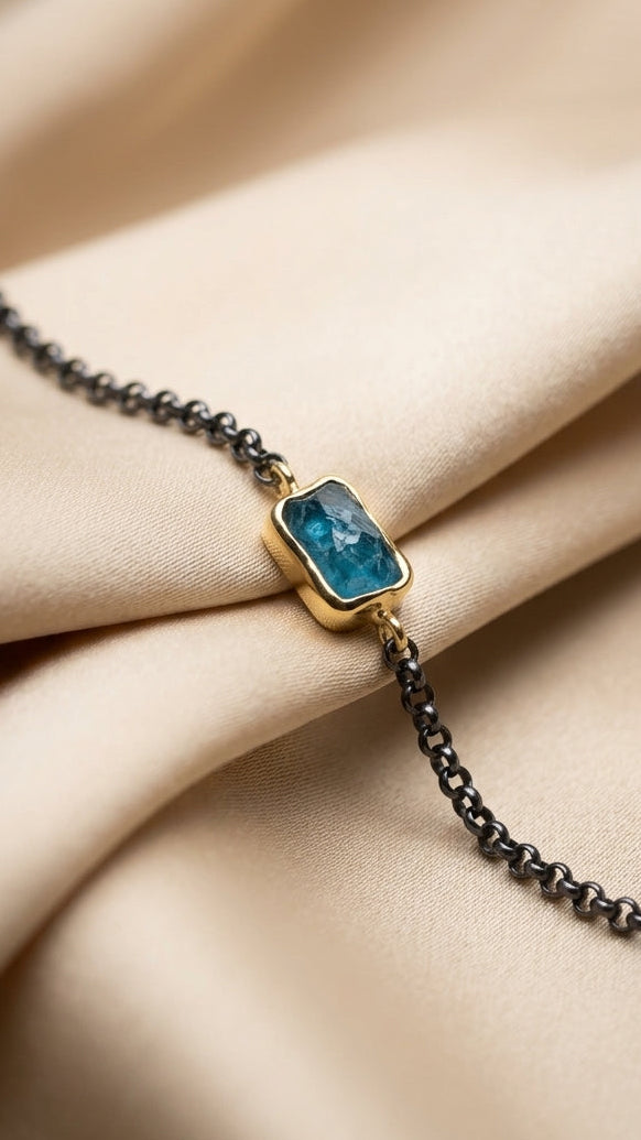 Golden Border Turquoise Bracelet