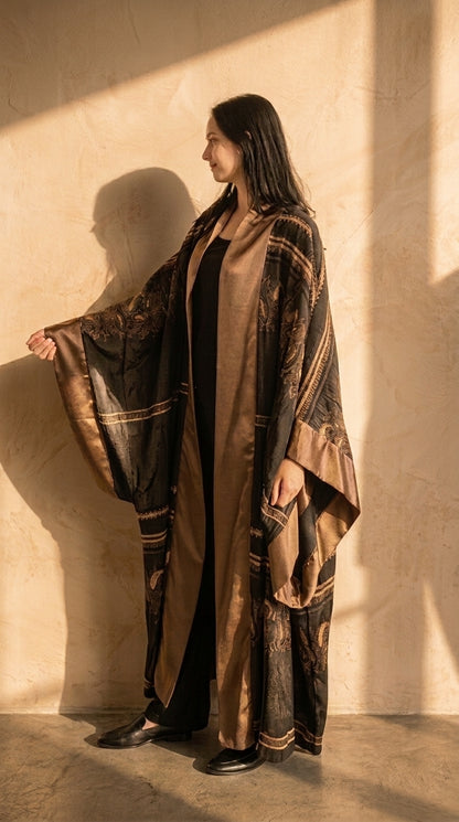 The Black Jacquard Kimono