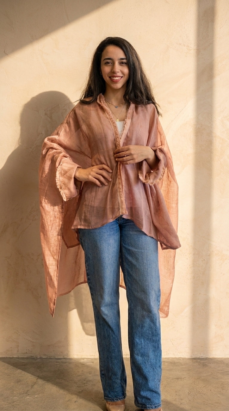 The Pink Linen High-Low Jacket
