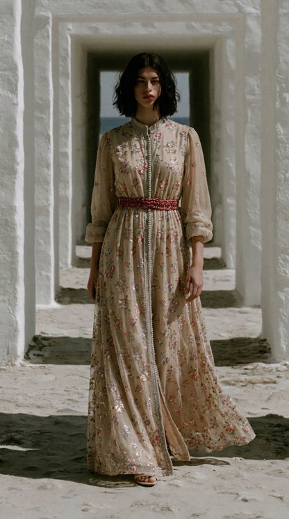 Indian Cotton Embroidered Kaftan