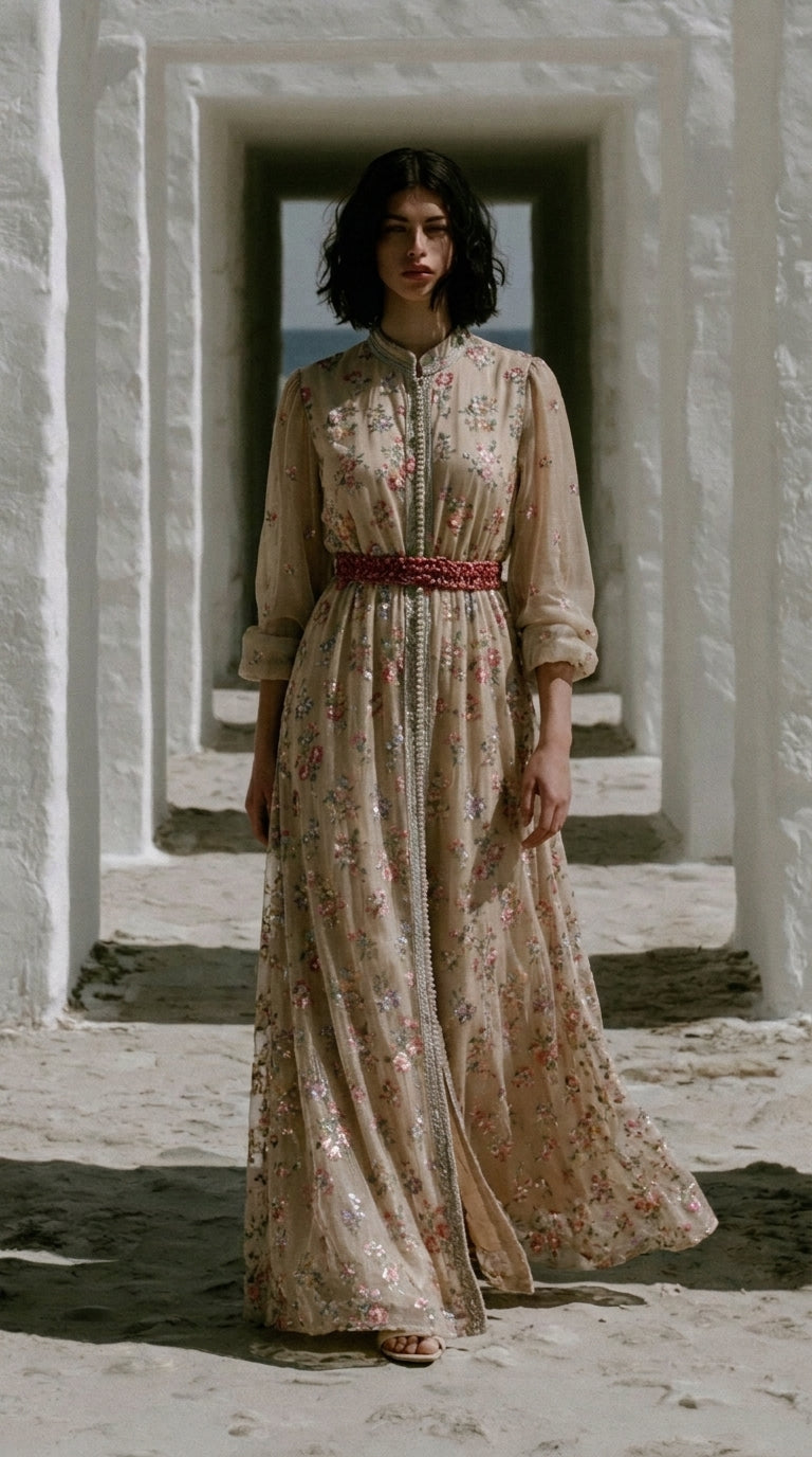 Indian Cotton Embroidered Kaftan