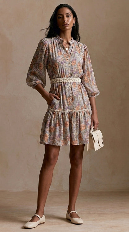 Floral Cotton Dress – Free Size Comfort & Elegance
