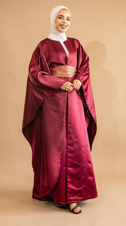 Elegant Burgundy Bisht