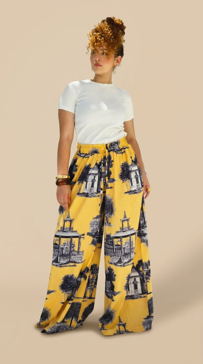 Colorful Wide-Leg Pants yellow