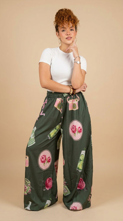Colorful Wide-Leg Pants green