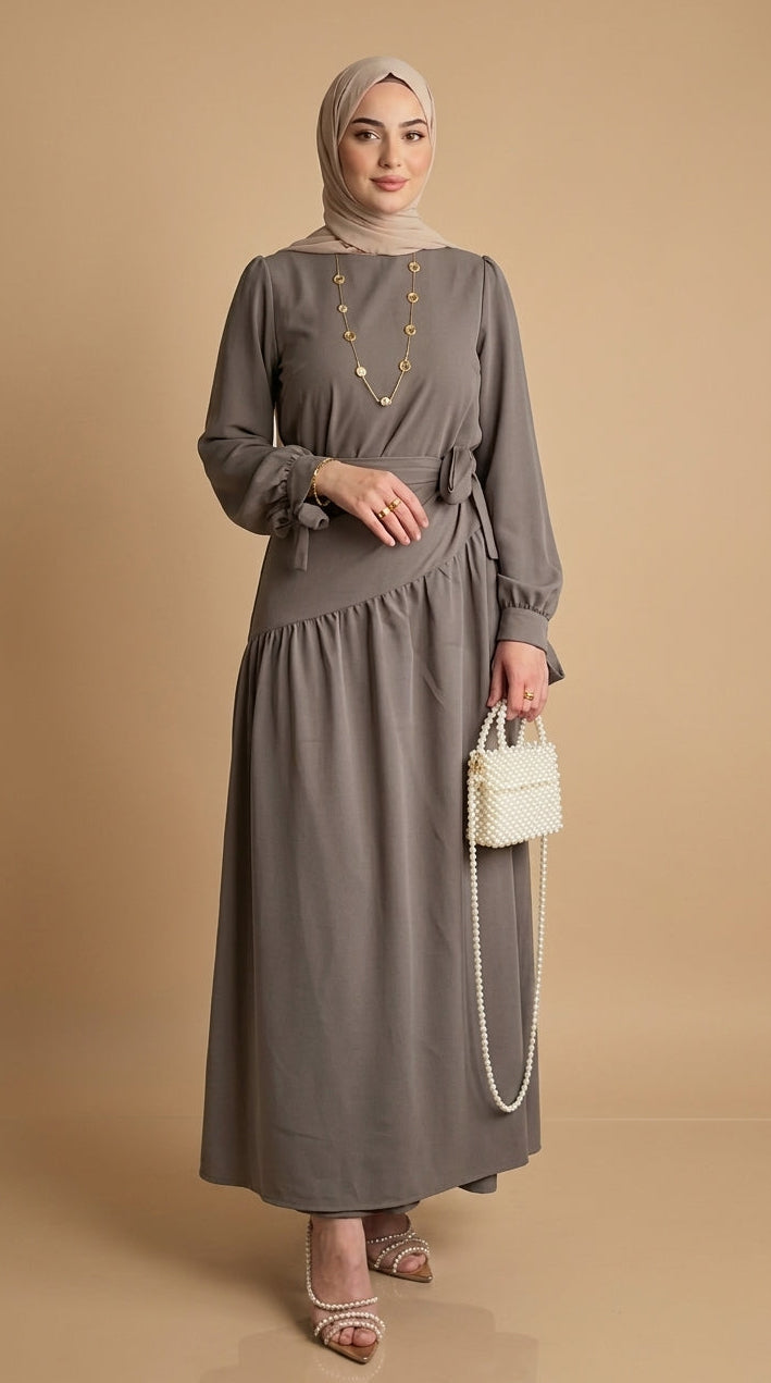 Chic Ruffled Modest Dress