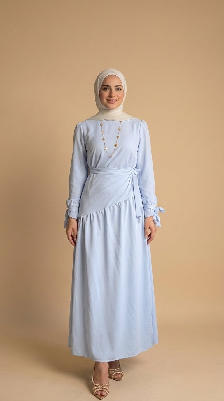 Chic Ruffled Modest Dress
