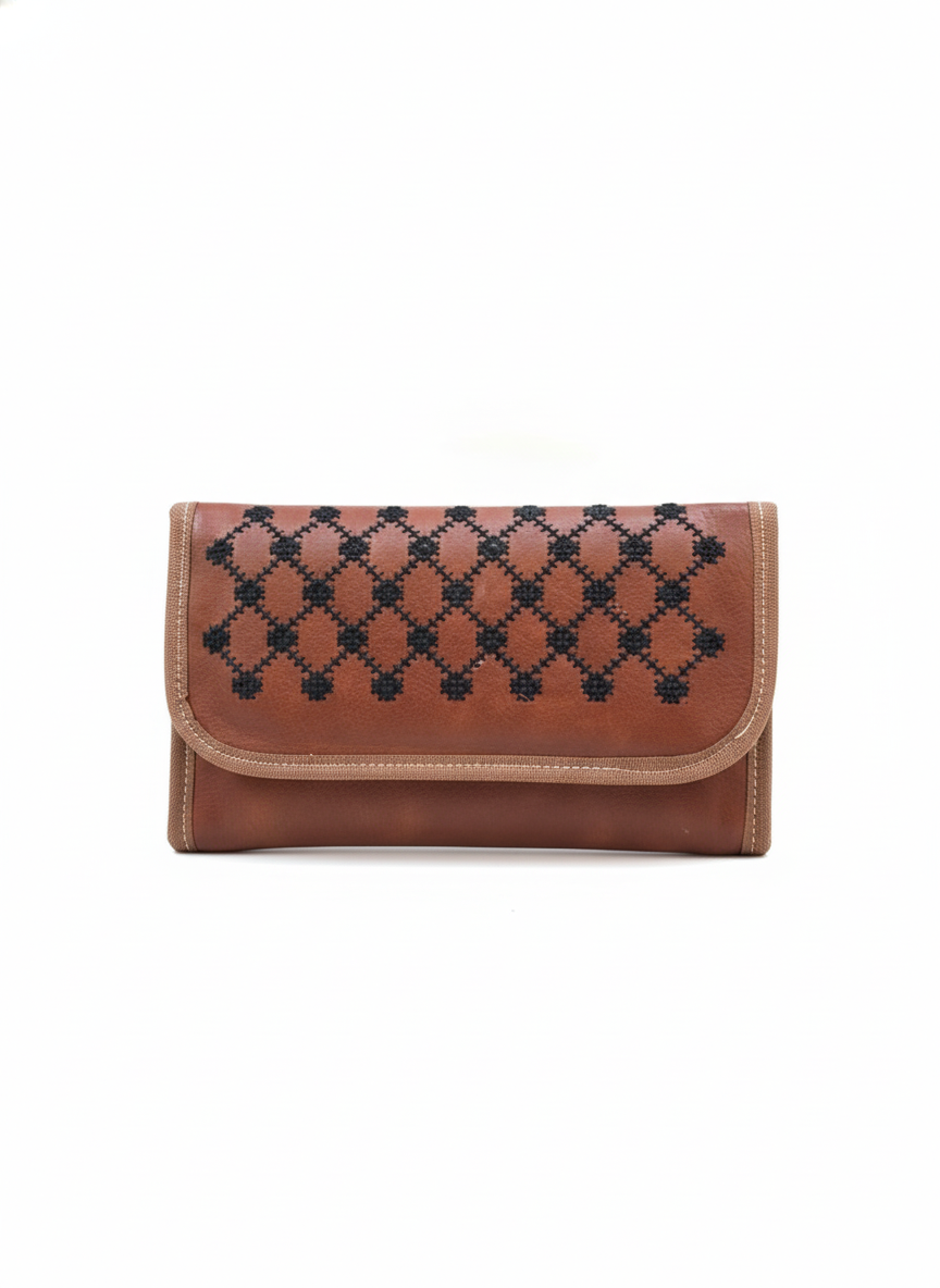 Artisan Leather Embroidered Wallet
