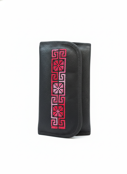 Black & Pink Stitch Wallet