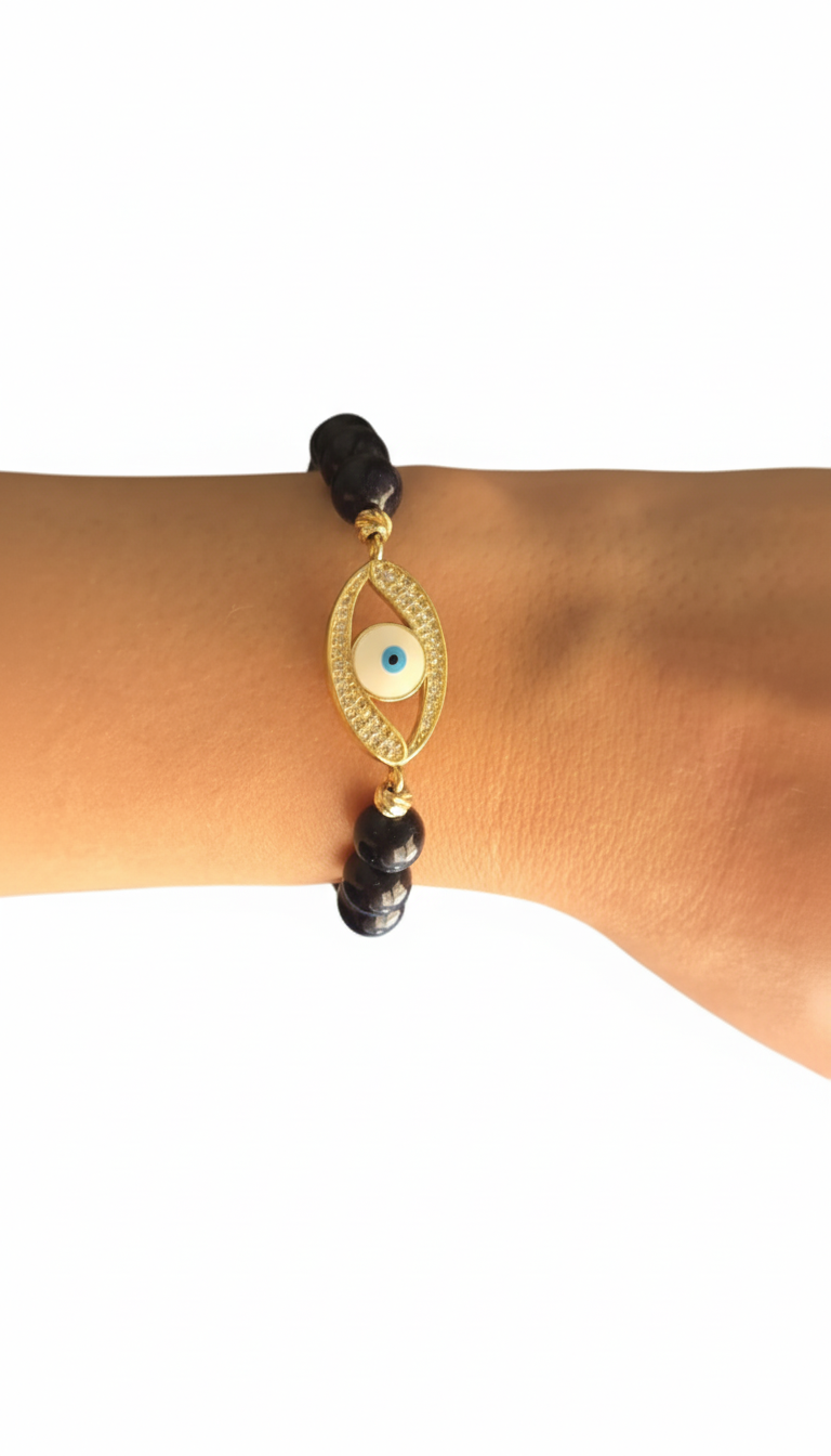 Navy Stone Eye Bracelet