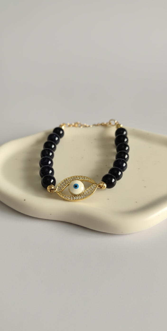 Navy Stone Eye Bracelet