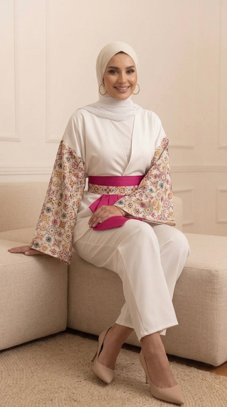 Embroidered Kimono & Obi Belt