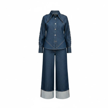 Bokra Ahla Wide-Leg Denim Pants