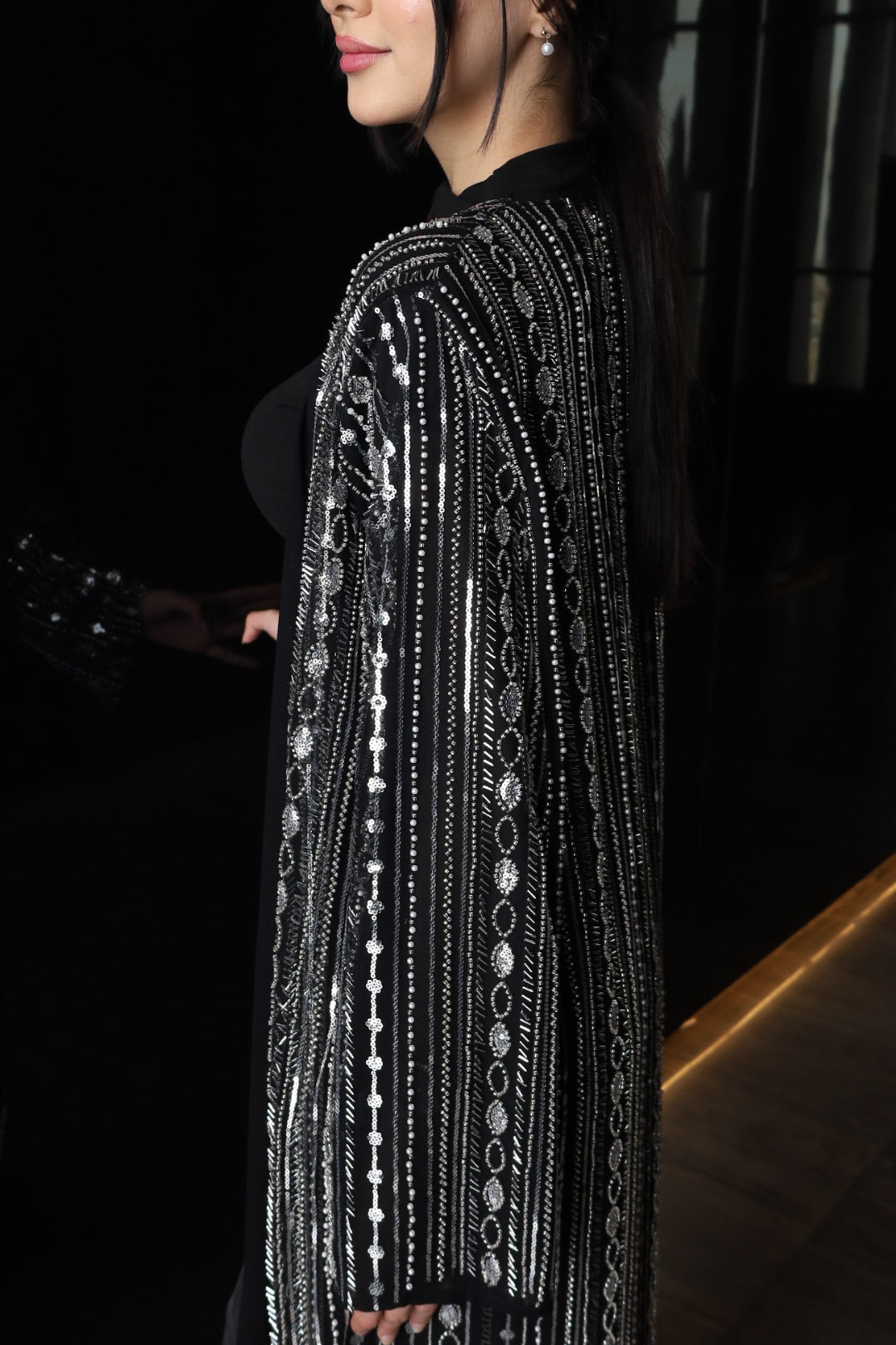 Luxurious Beaded Black Abaya