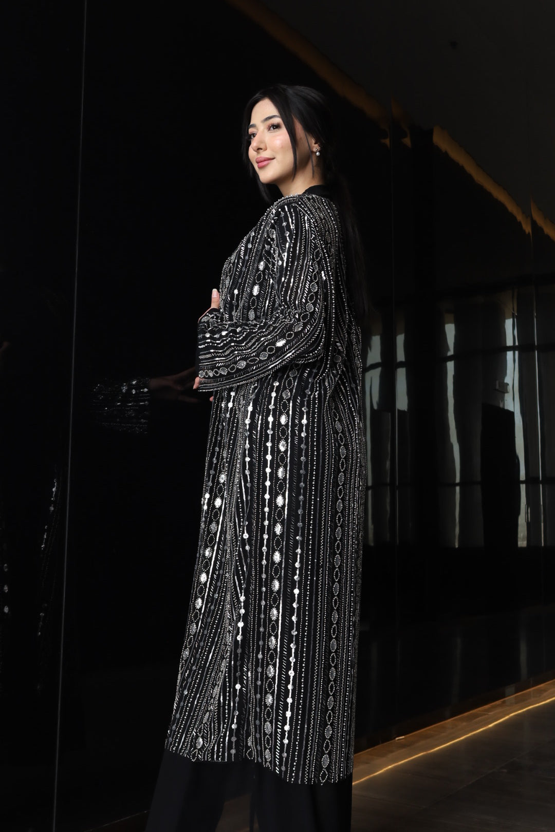 Luxurious Beaded Black Abaya