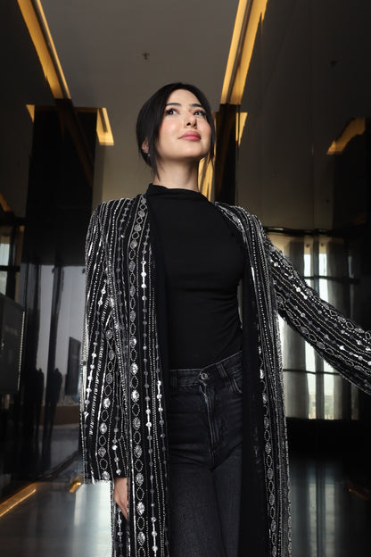 Luxurious Beaded Black Abaya