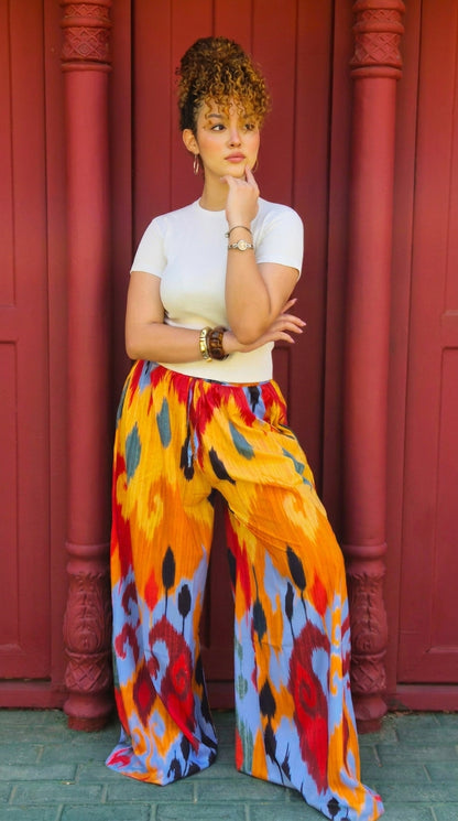 Colorful Wide-Leg Pants
